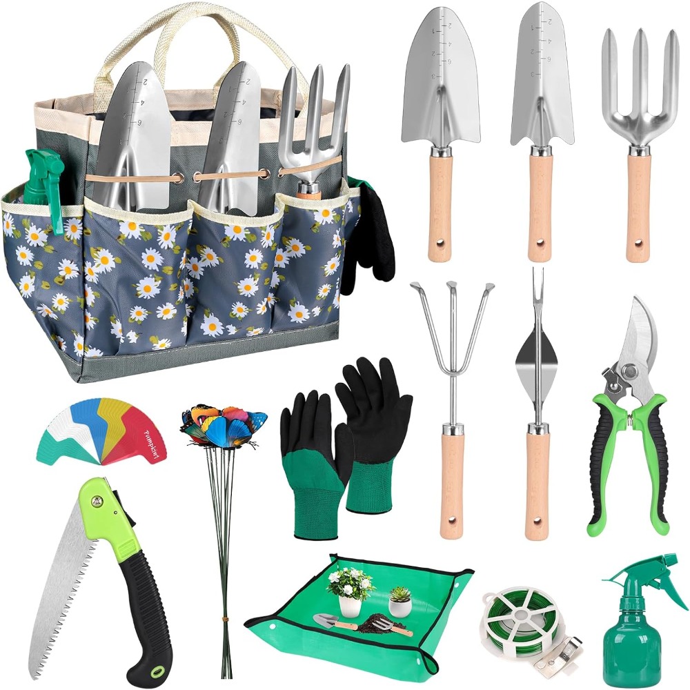 Gardening Tools Set Gift - 62 Parçalı Bahçe Alet Seti, Paslanmaz